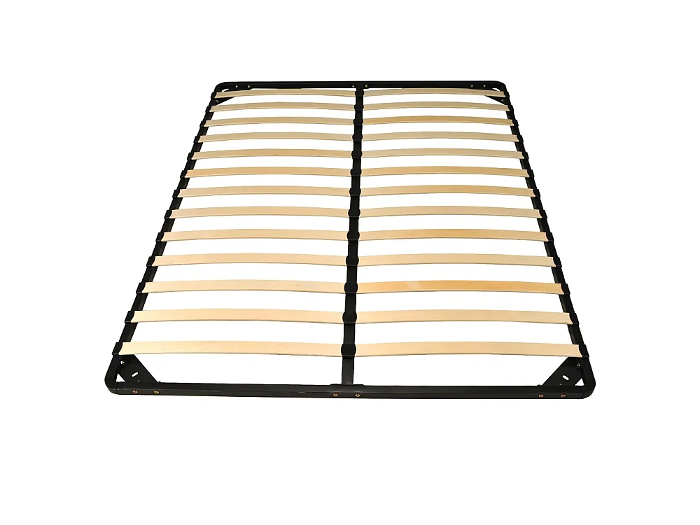 Sommier Métal RENO 160x200 cm + 1 pied amovible / Noir