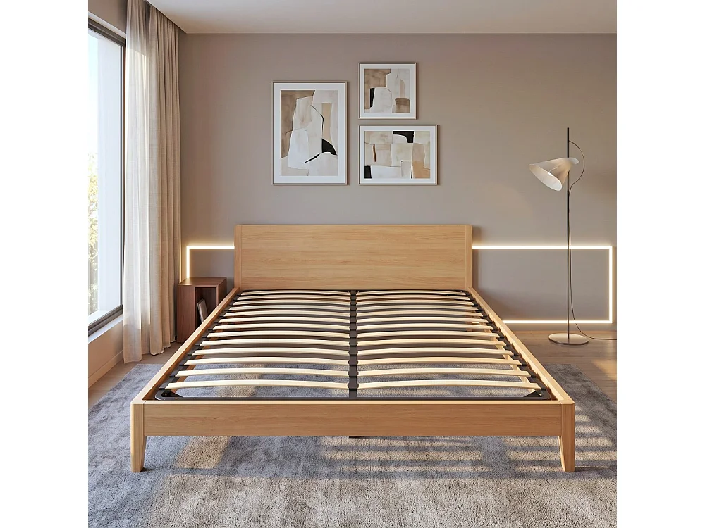 Sommier Métal RENO 160x200 cm + 1 pied amovible / Noir