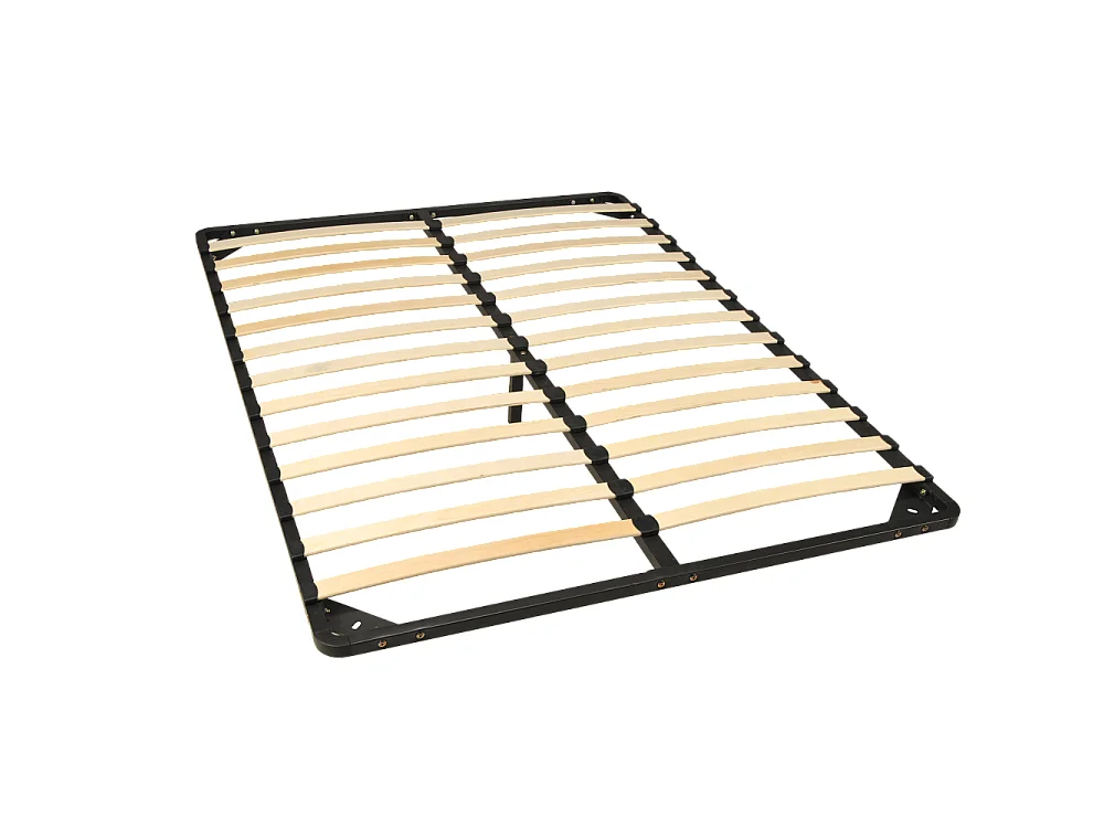 Sommier Métal RENO 160x200 cm + 1 pied amovible / Noir