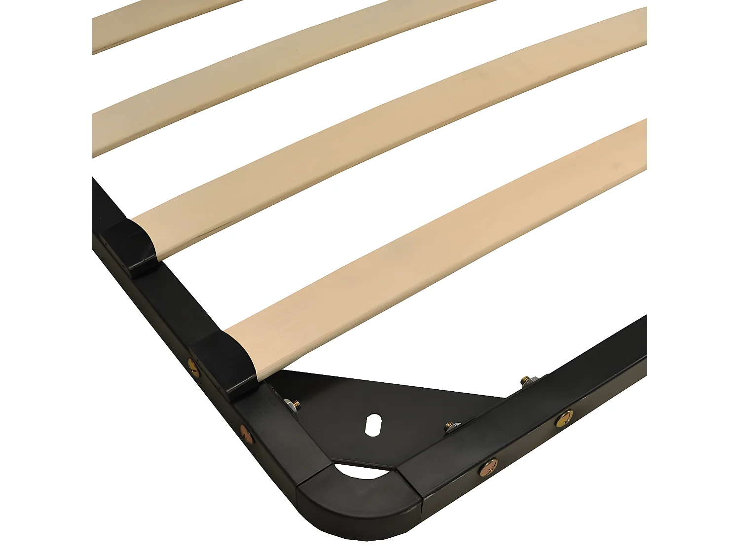 Sommier Métal RENO 140x200 cm + 1 pied amovible / Noir