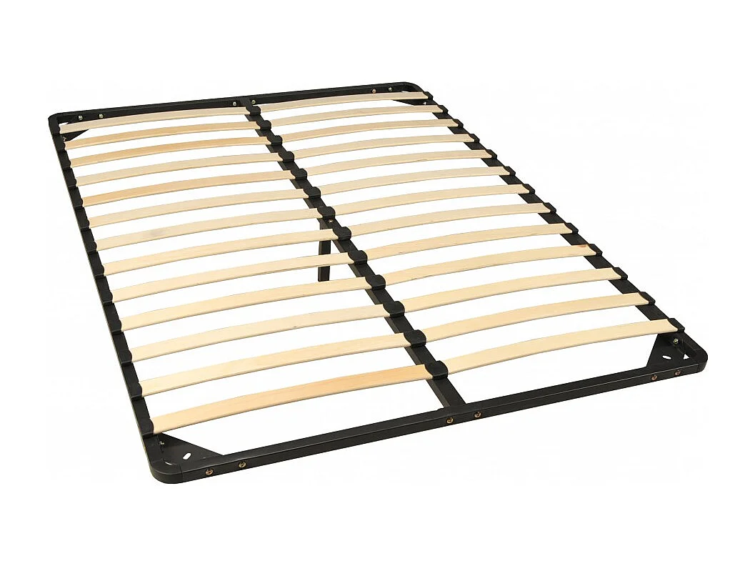 Sommier Métal RENO 140x190 cm + 1 pied amovible / Noir