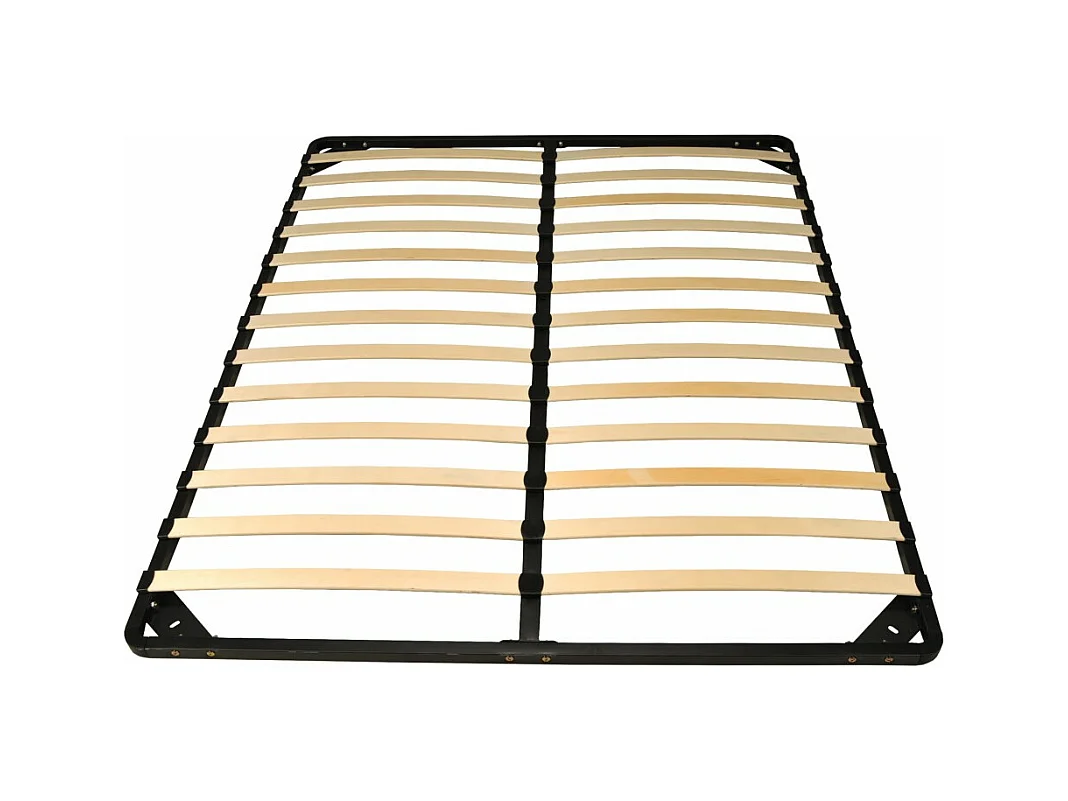 Sommier Métal RENO 140x190 cm + 1 pied amovible / Noir