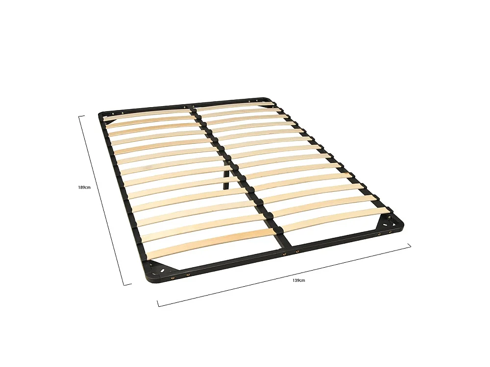 Sommier Métal RENO 140x190 cm + 1 pied amovible / Noir