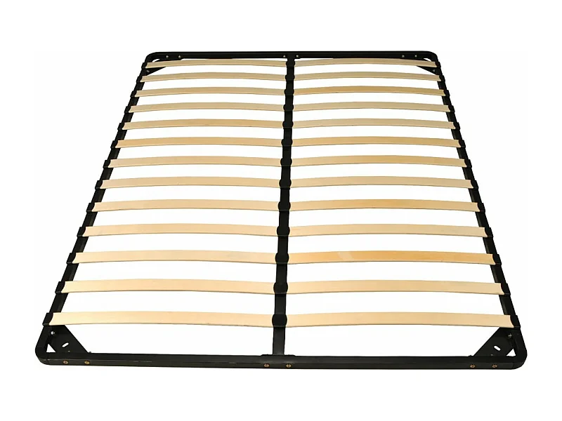 Sommier Métal RENO 140x190 cm + 1 pied amovible / Noir