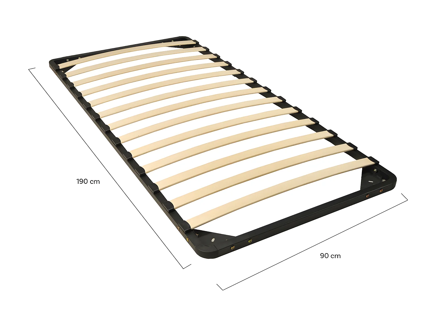 Sommier Métal RENO 90x190 cm / Noir