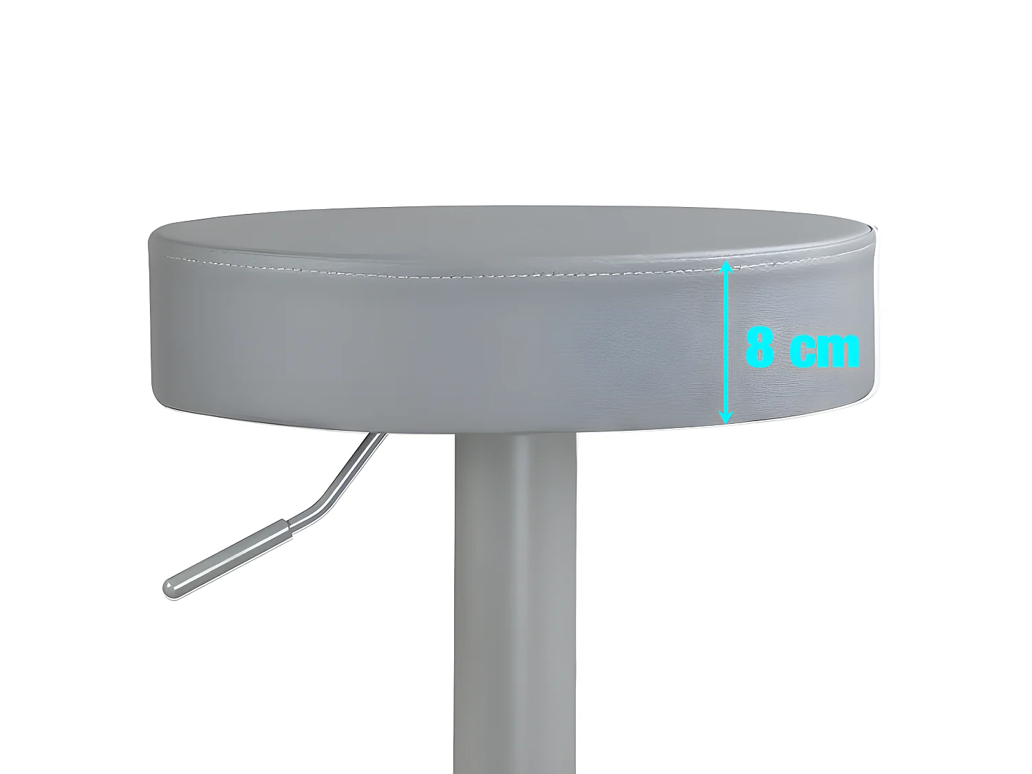 Lot 2 tabourets bar gris rond simili rembourré pivotant hauteur réglable YO (gris intégral)