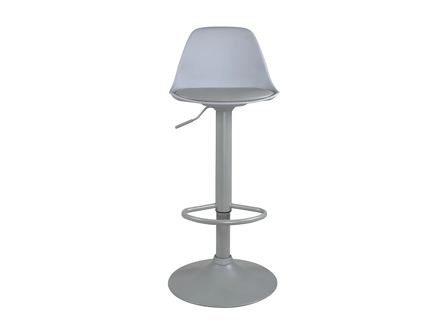 Lot 2 tabourets de bar gris design coussin simili cuir pivotant hauteur réglable SIG (gris intégral)