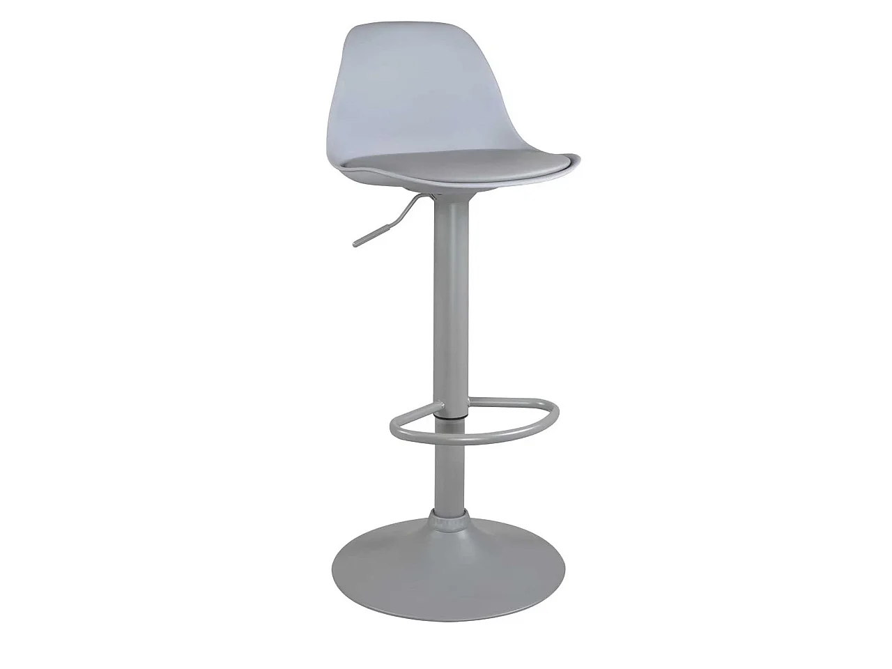 Lot 2 tabourets de bar gris design coussin simili cuir pivotant hauteur réglable SIG (gris intégral)
