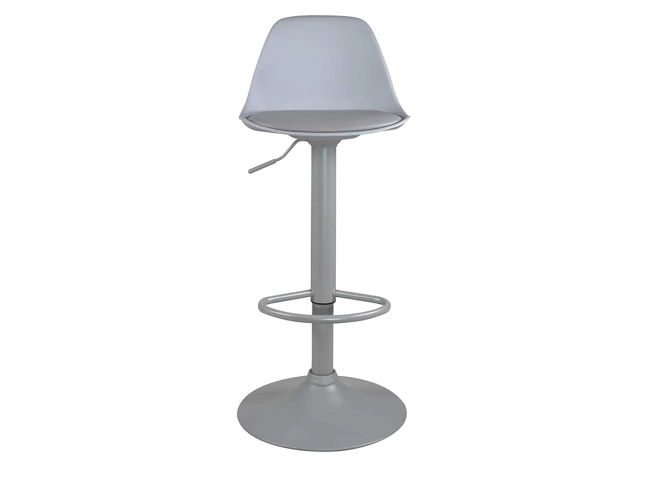 Lot 2 tabourets de bar gris design coussin simili cuir pivotant hauteur réglable SIG (gris intégral)