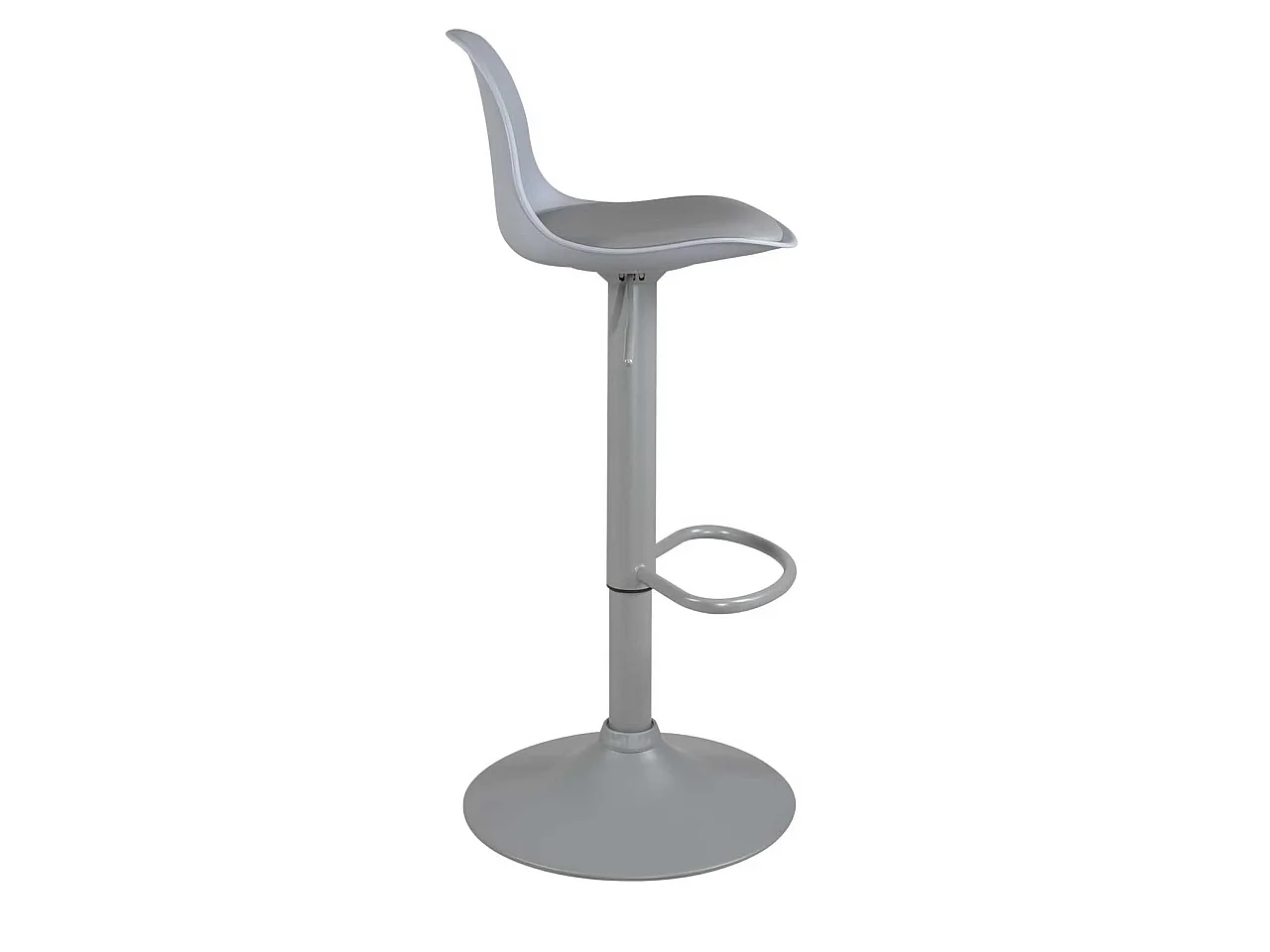Lot 2 tabourets de bar gris design coussin simili cuir pivotant hauteur réglable SIG (gris intégral)