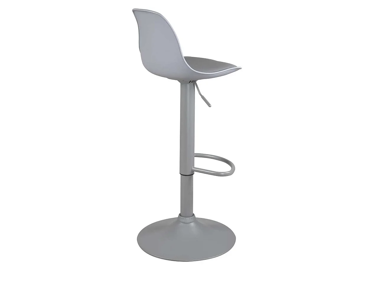 Lot 2 tabourets de bar gris design coussin simili cuir pivotant hauteur réglable SIG (gris intégral)
