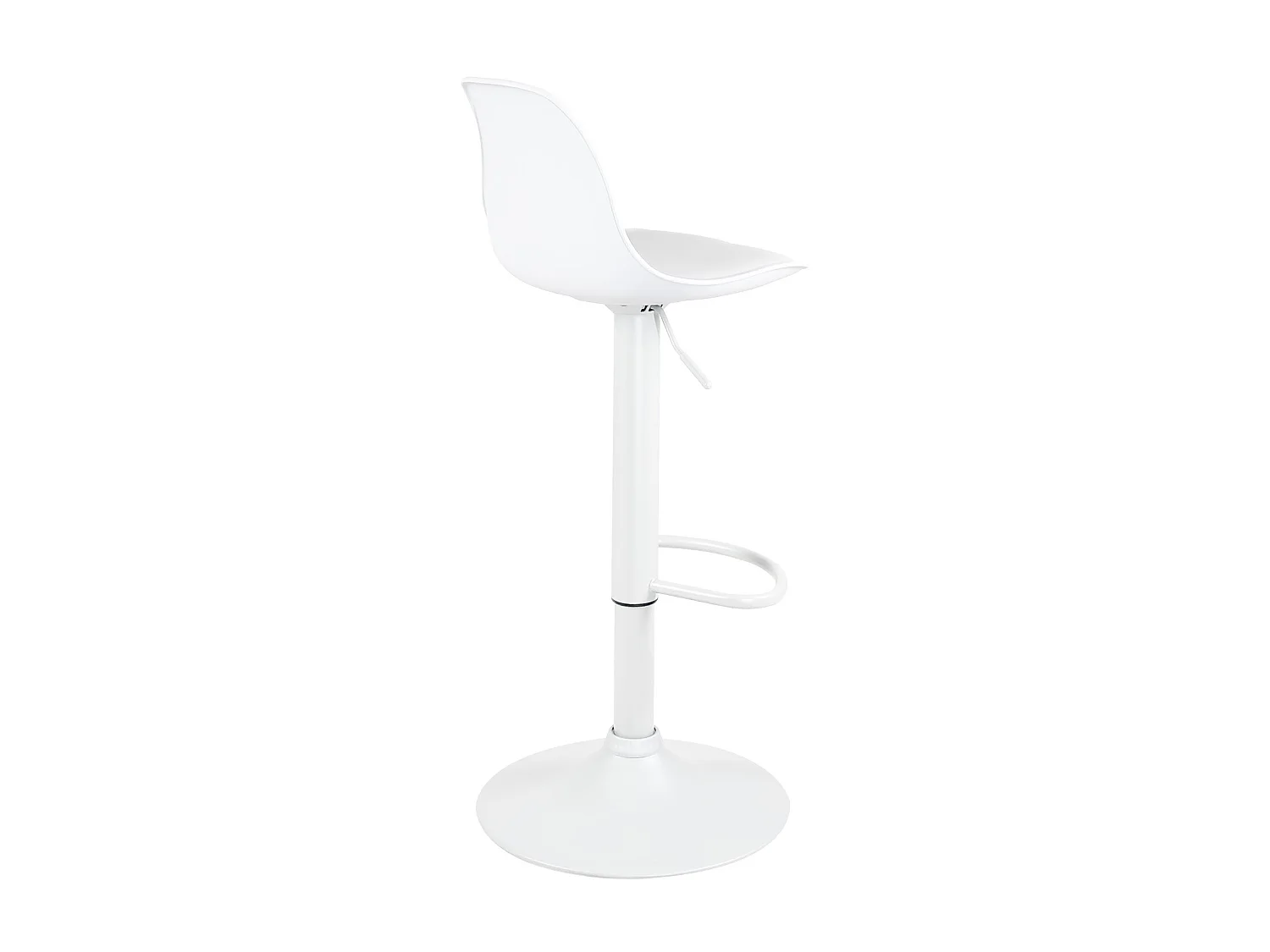 Lot 2 tabourets de bar blanc design coussin simili cuir pivotant hauteur réglable SIG (blanc intégral)