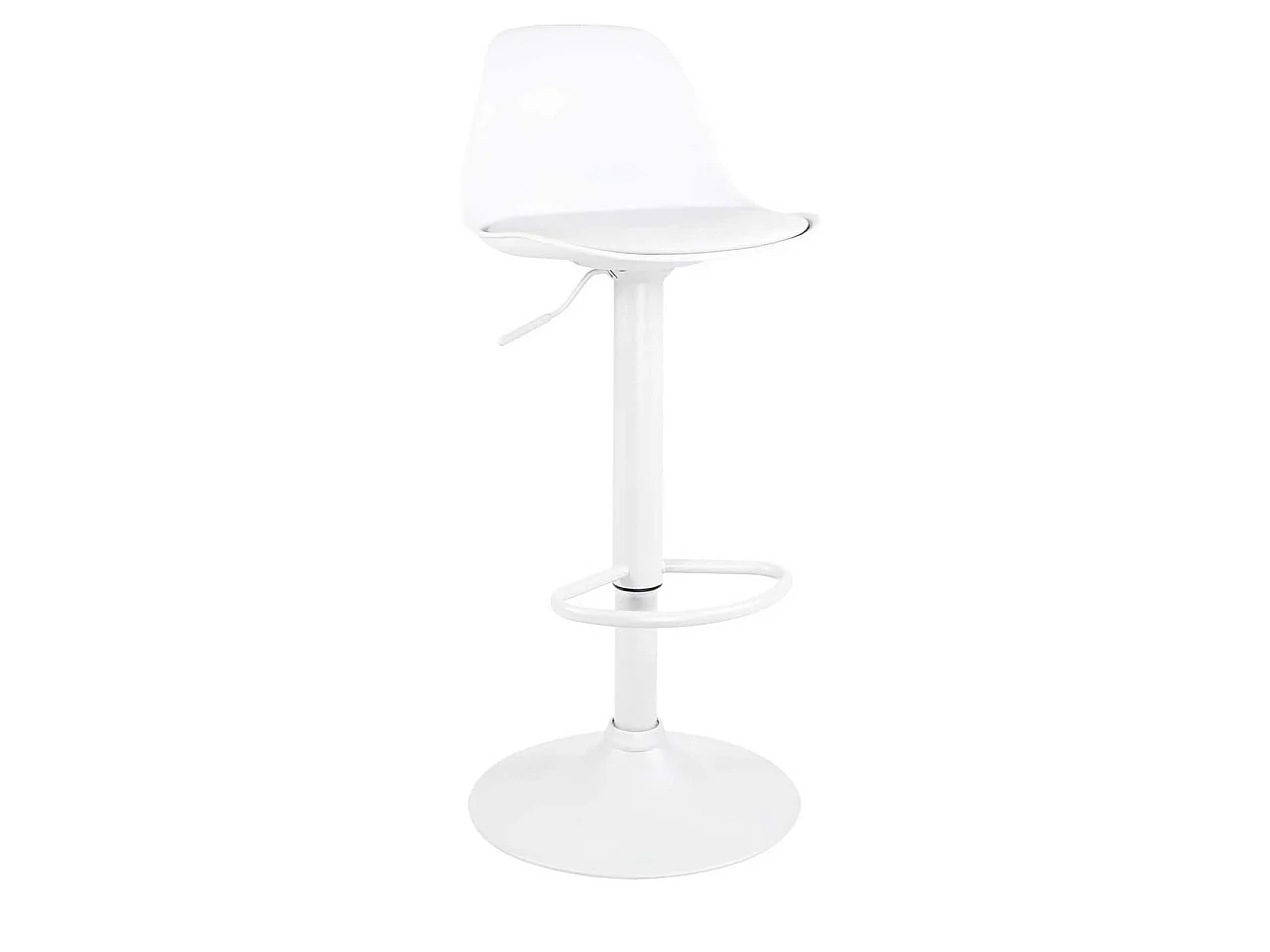 Set van 2 witte design barkrukken kussen simili leder draaibaar verstelbare hoogte SIG (wit integraal)