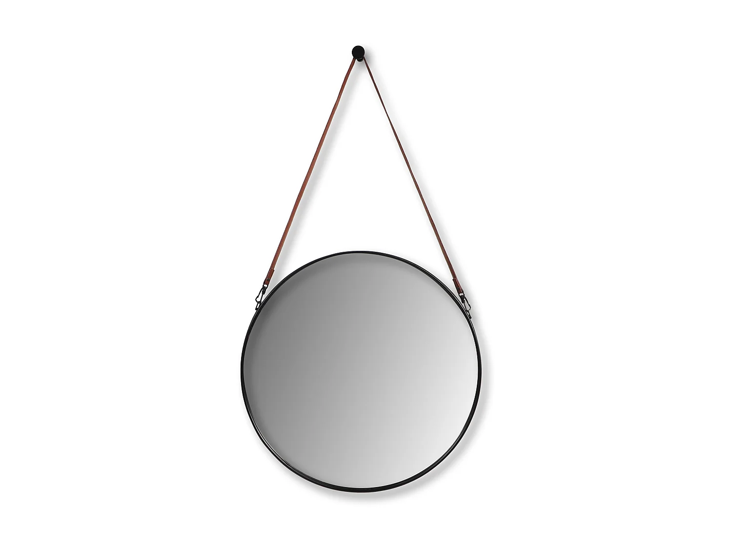 Miroir mural rond encadré ø60 - Noir/brun 63*3*95