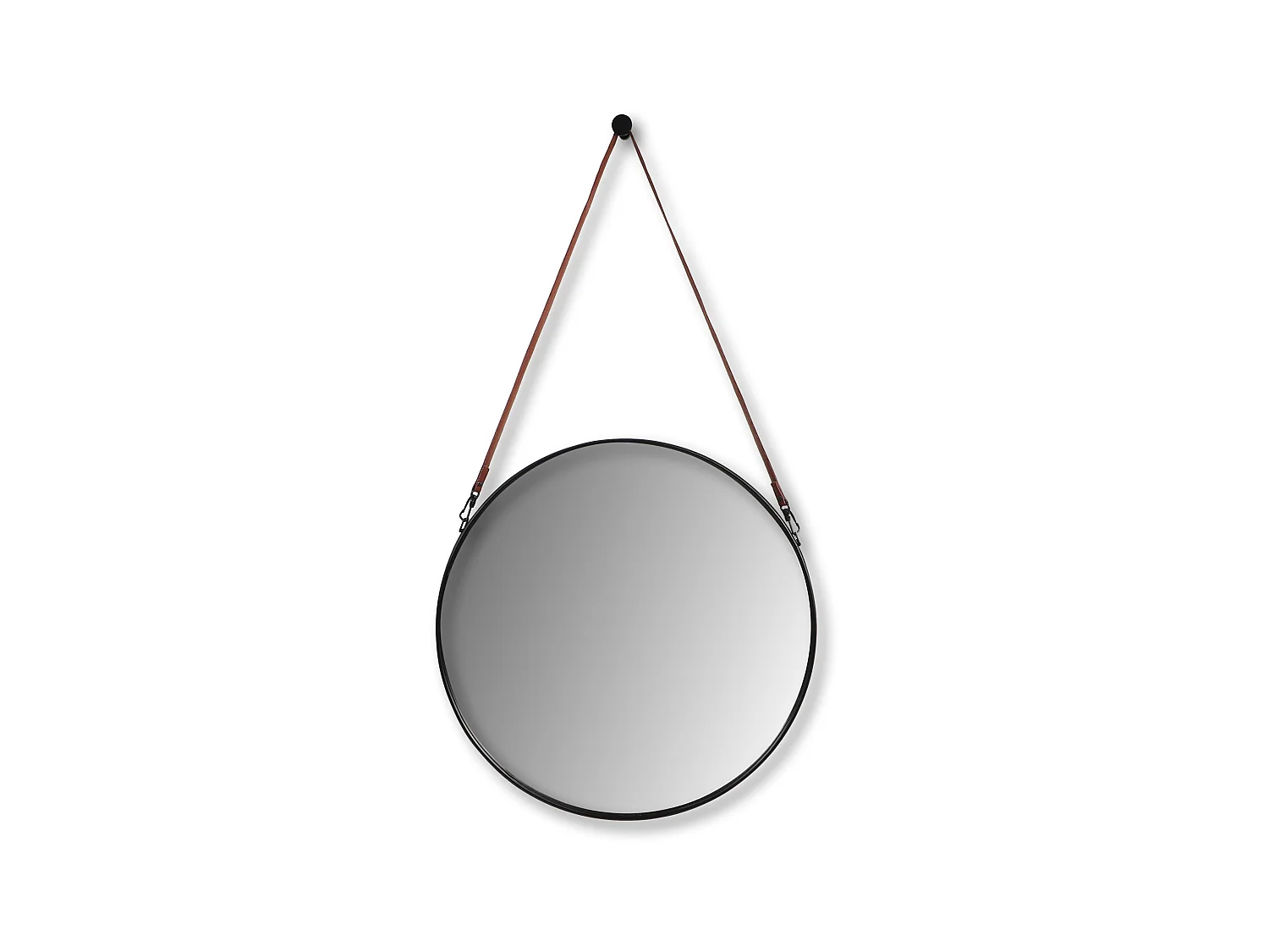 Miroir mural rond encadré ø60 - Noir/brun 63*3*95