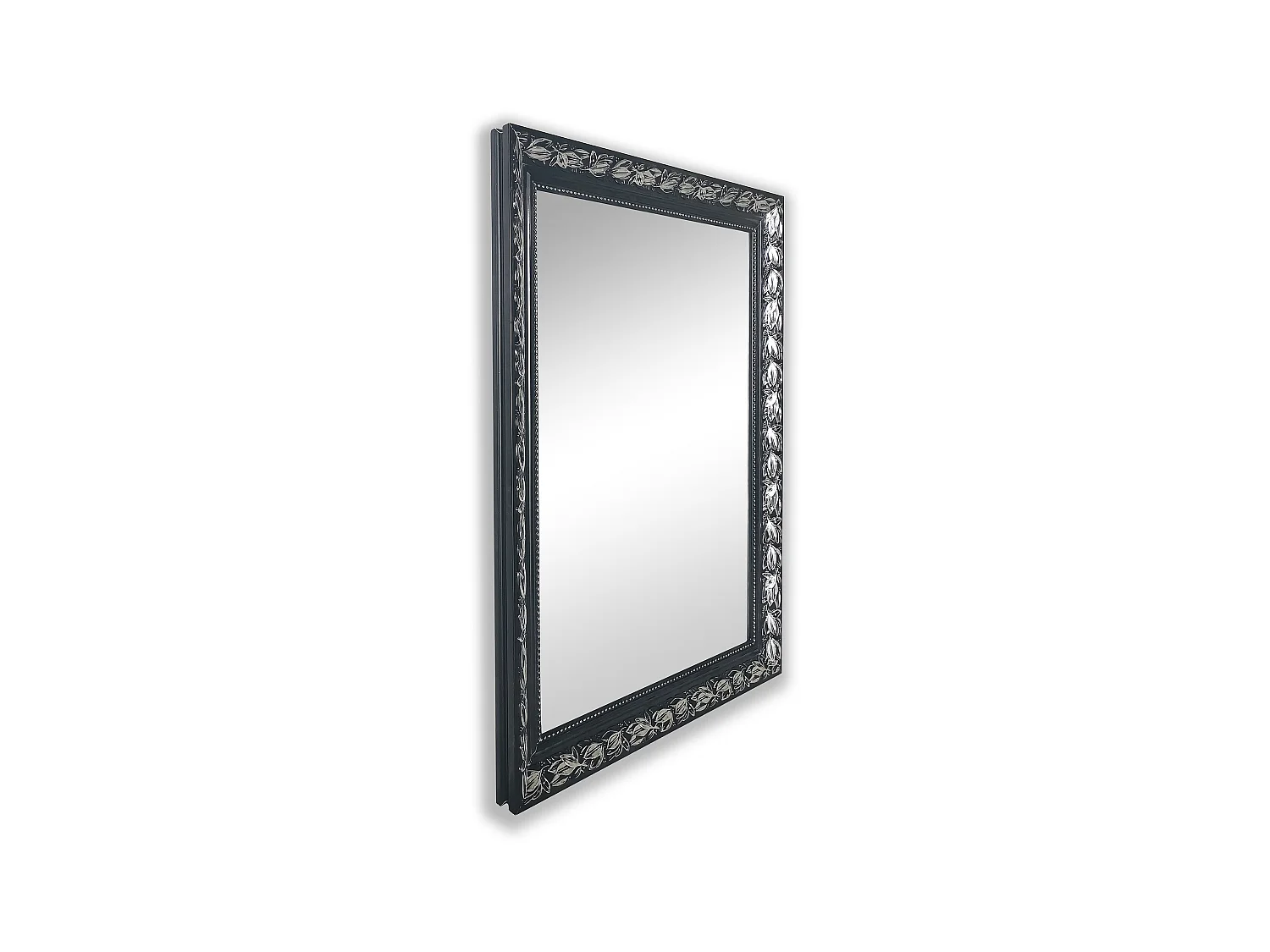 Tanja - Miroir avec cadre - Noir/Argenté - 55x70cm