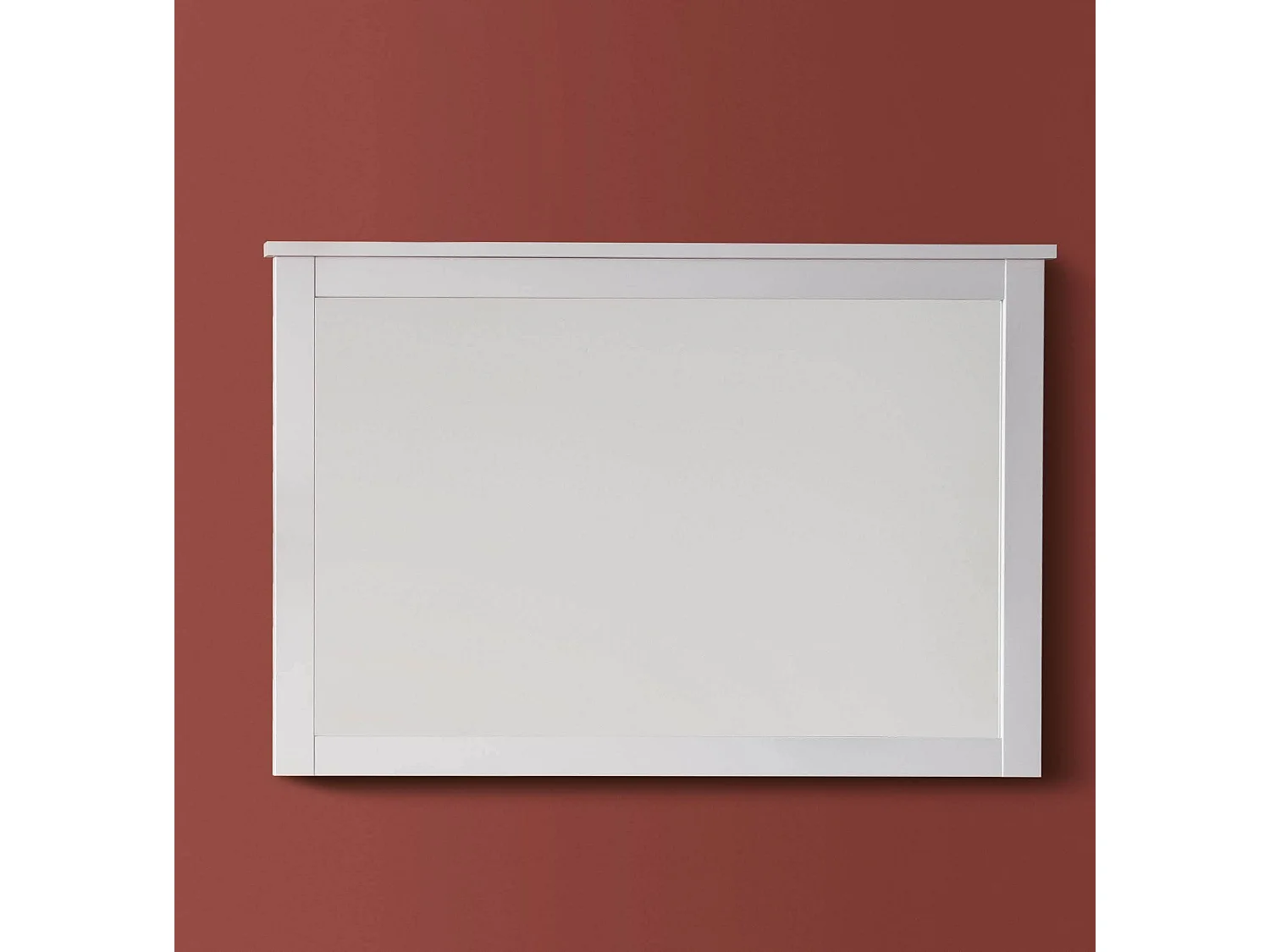 Miroir Mural en mélaminé couleur blanc. L-H-P: 91 - 62 - 3 cm