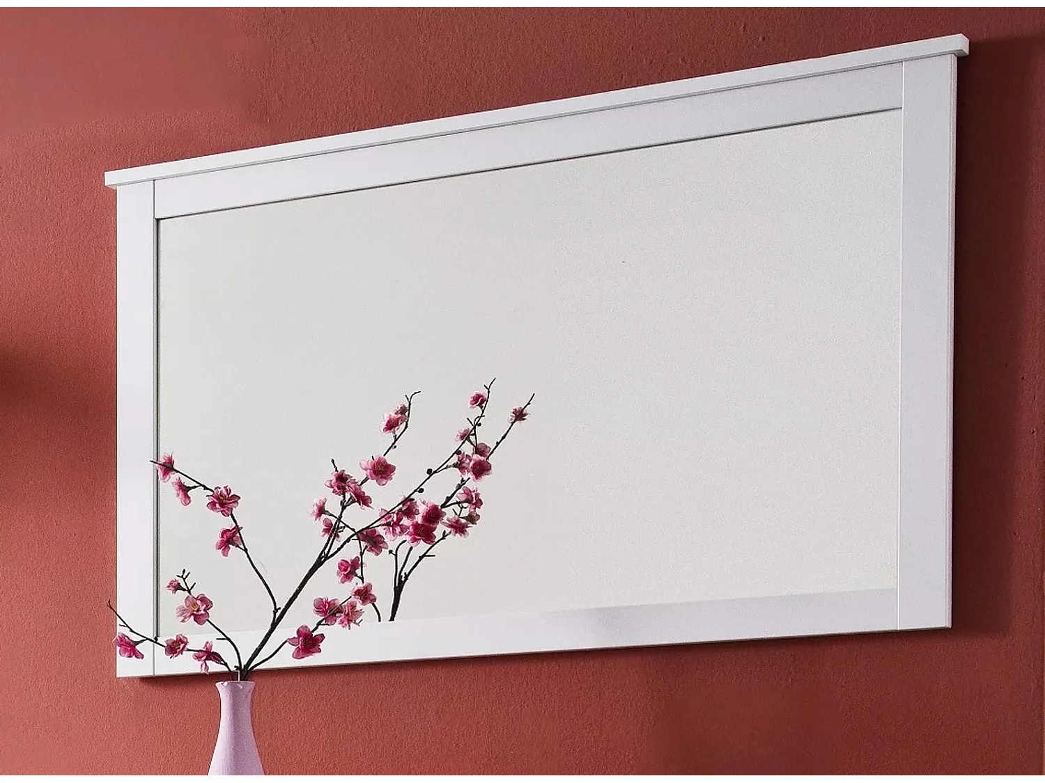 Leone witte melamine rechthoekige wandspiegel