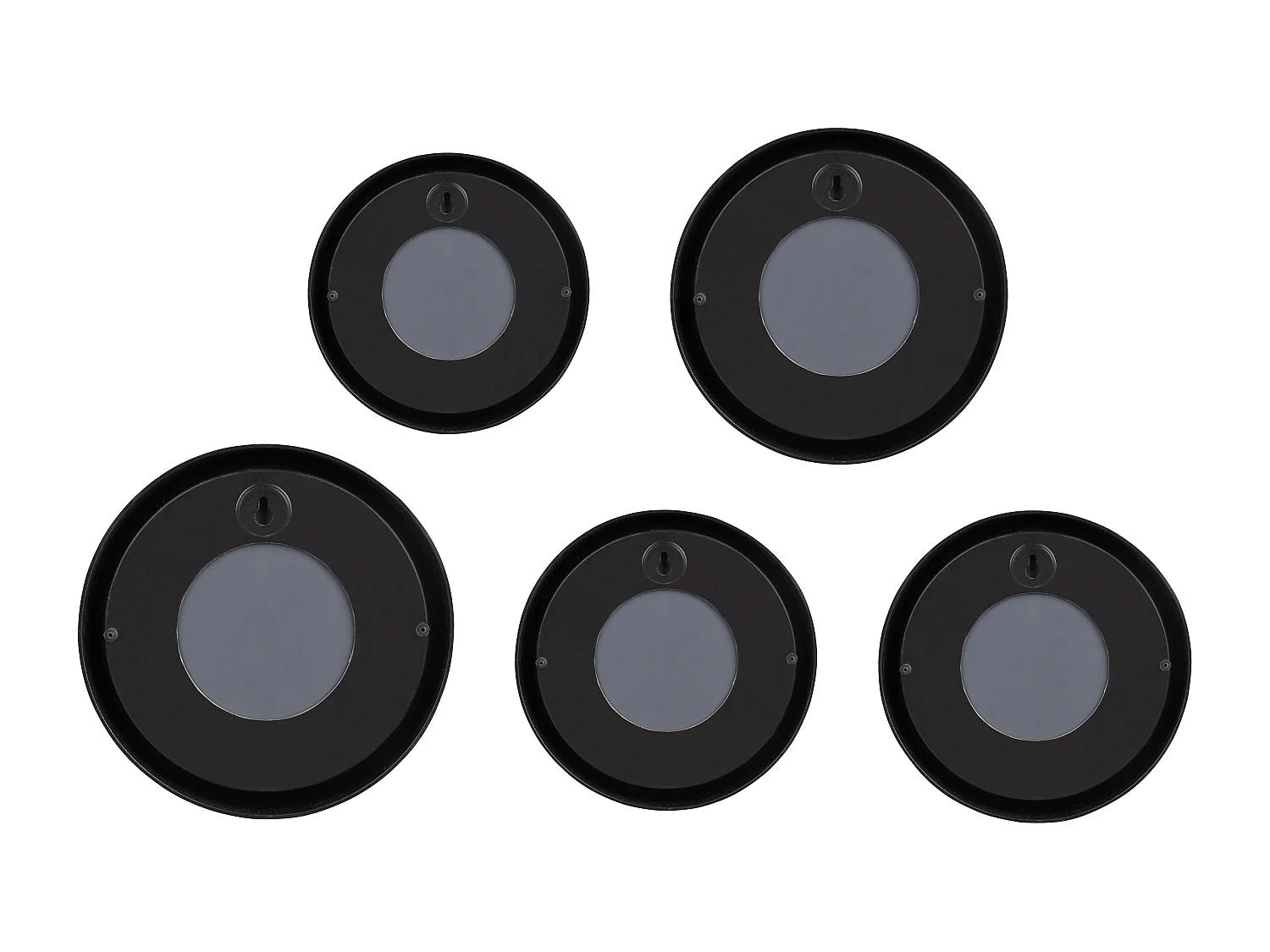 Vivien - 5 miroirs - Noir/Doré - 25x25 cm