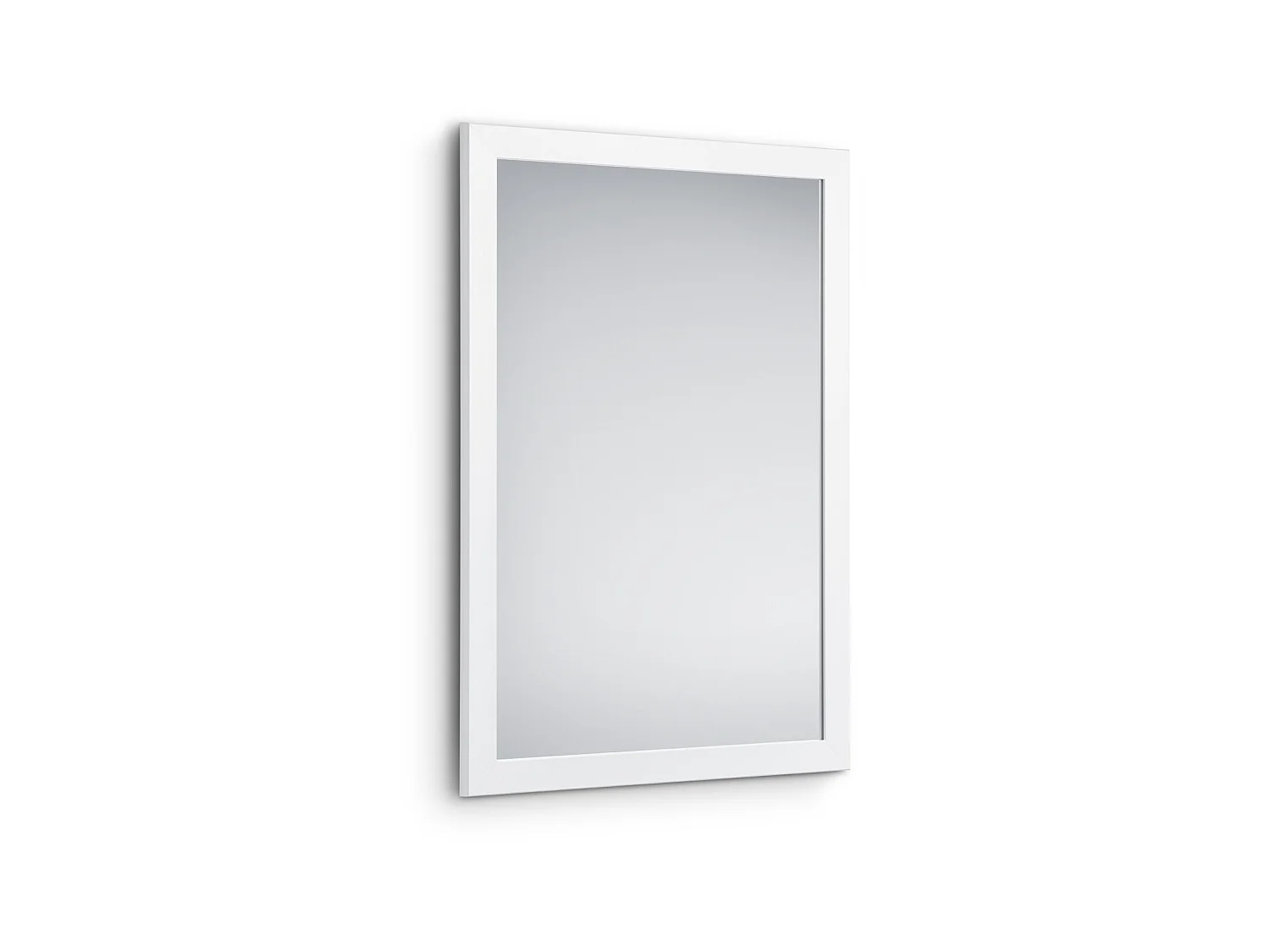 Kim - Miroir avec cadre - Blanc - 48x68cm