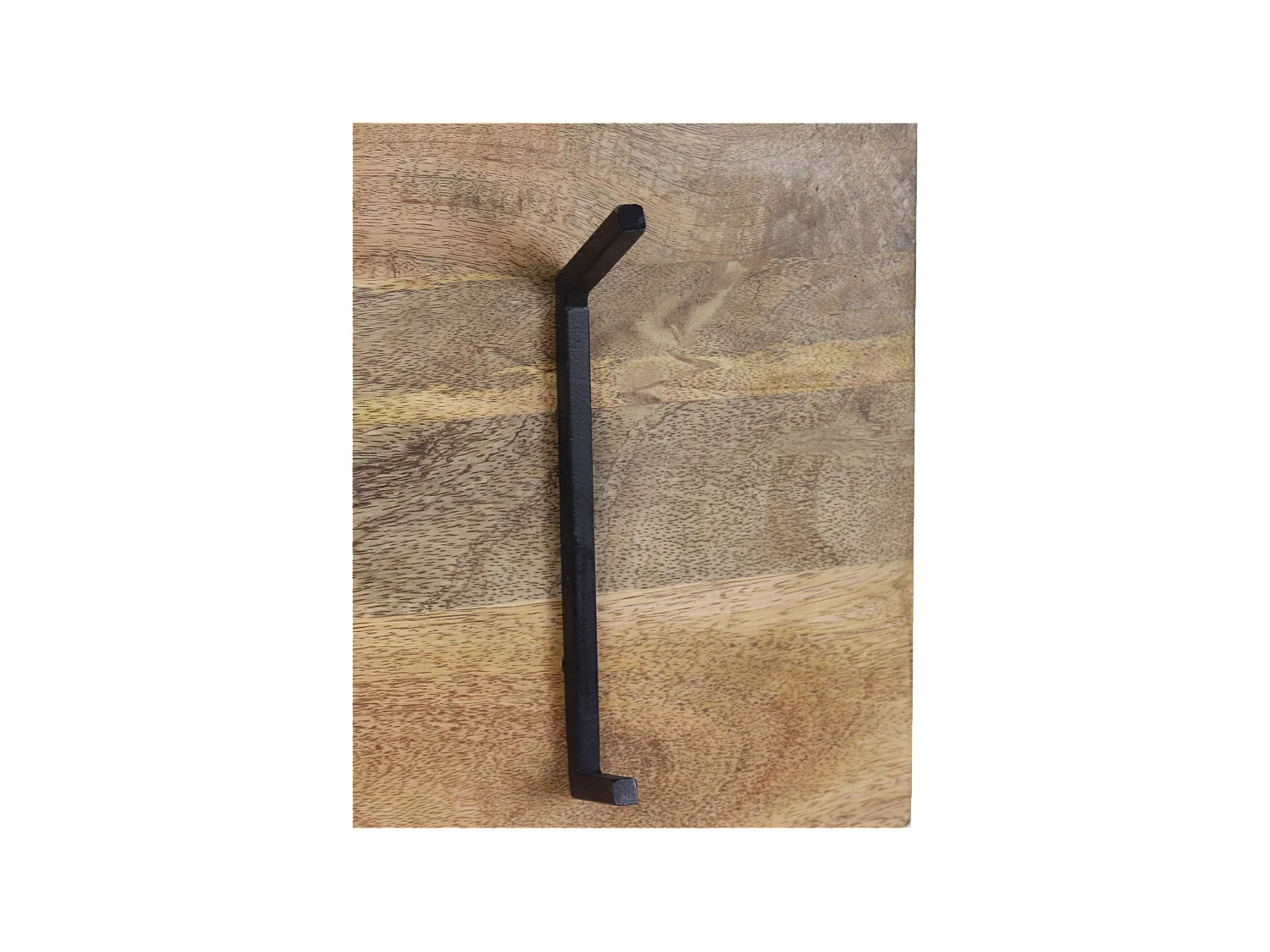 Porte-manteaux mural - Bois de manguier/Fer noir - Naturel/Noir - 90*11*30 cm