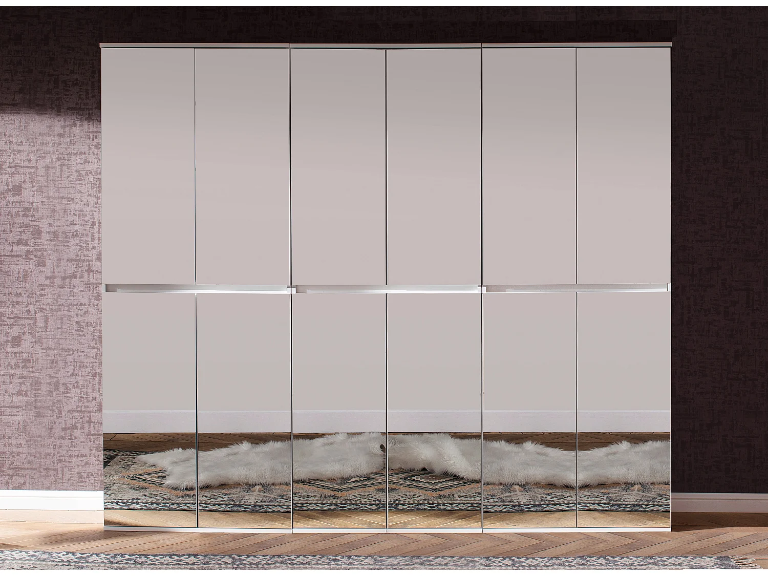 Armoire de rangement 10 portes avec miroir Cartel 222cm