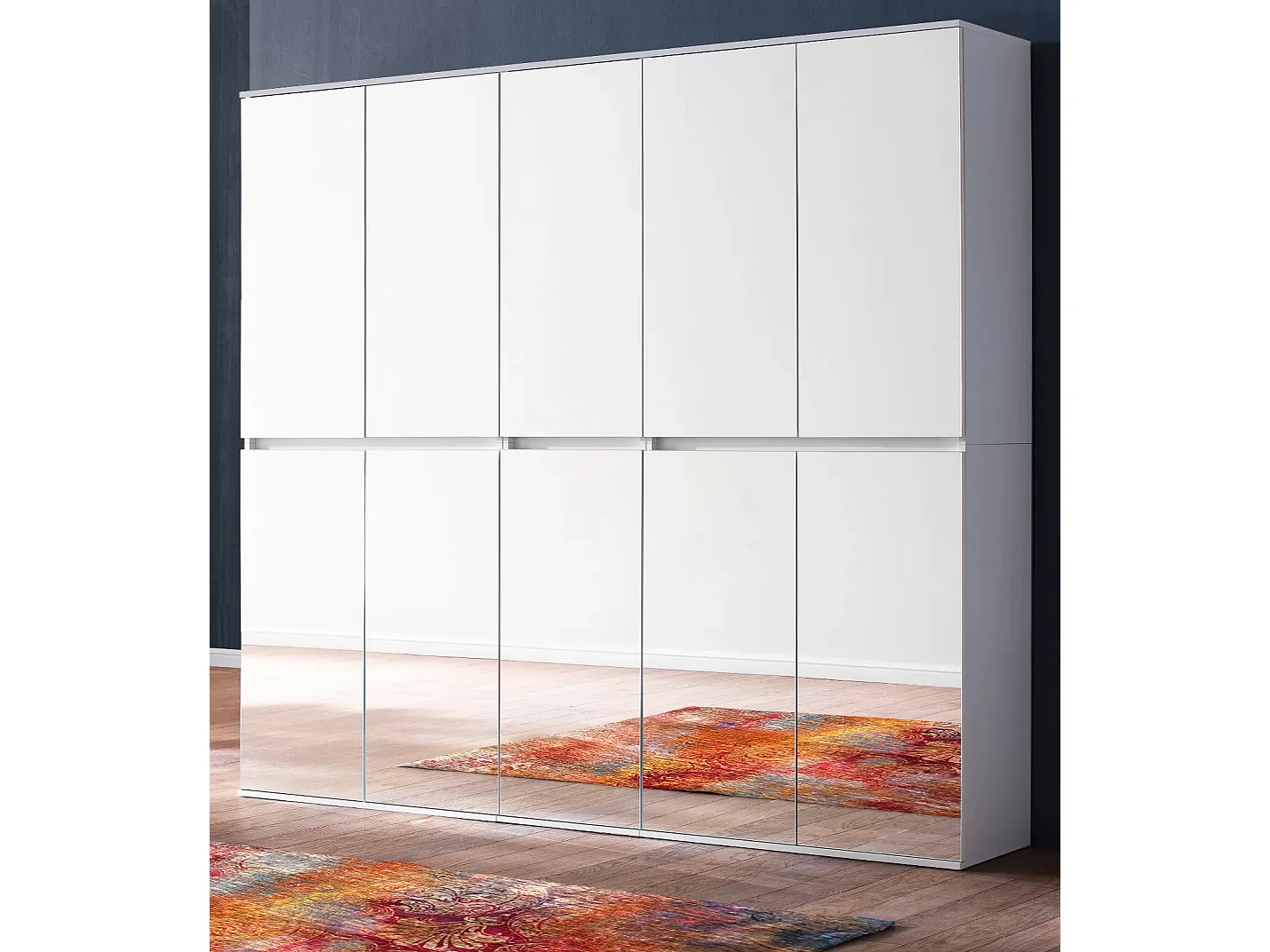 Armoire de rangement 10 portes avec miroir Cartel 185cm