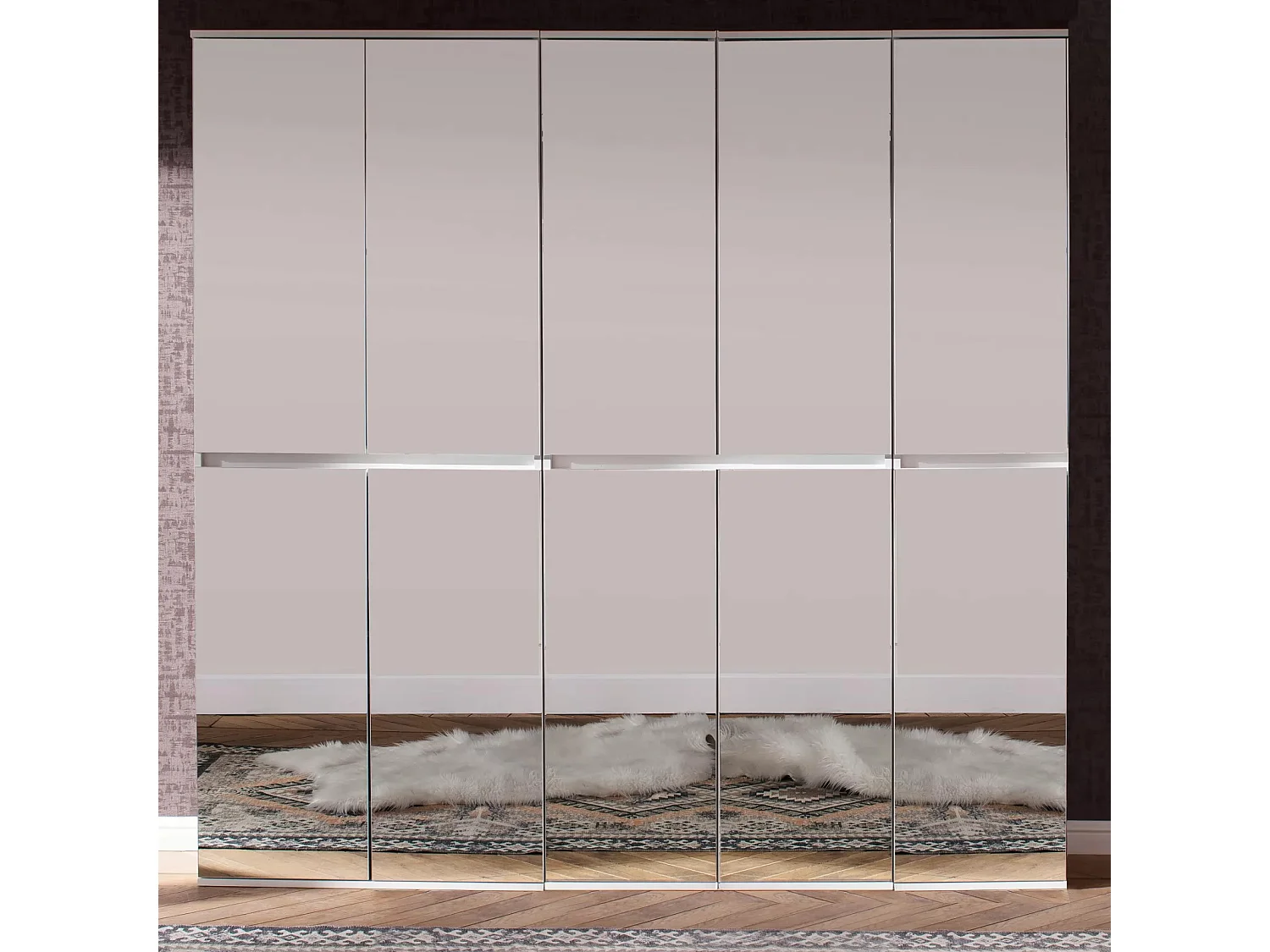 Armoire de rangement 10 portes avec miroir Cartel 185cm