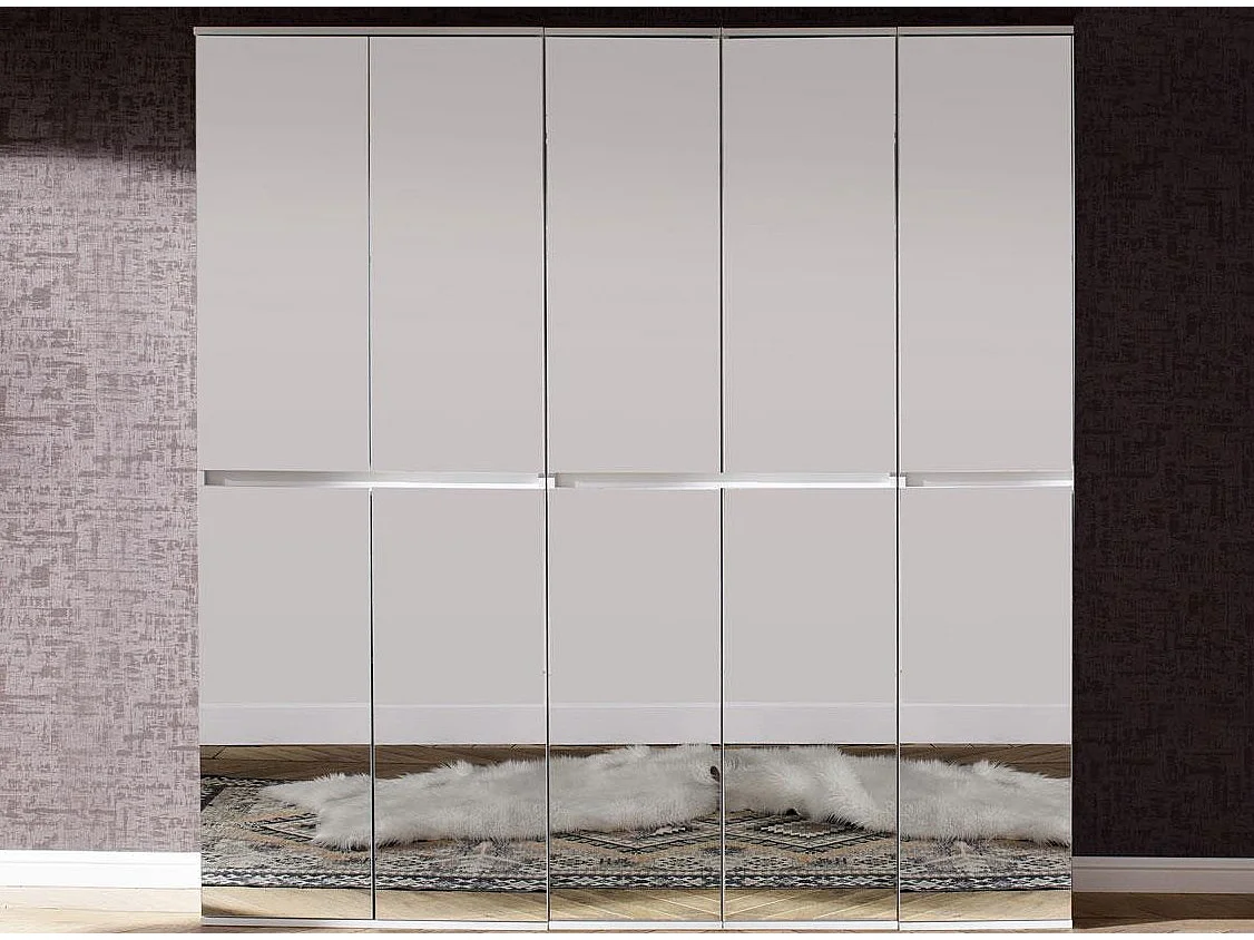 Armoire de rangement 10 portes avec miroir Cartel 185cm