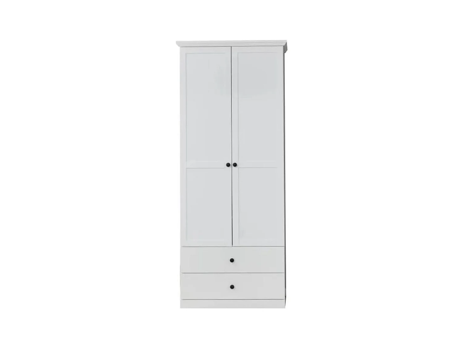 Armoire 2 portes 2 tiroirs style campagnard moderne Valex 81cm 2