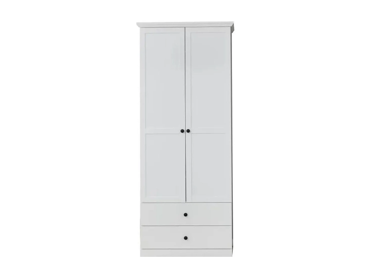 Armoire 2 portes 2 tiroirs style campagnard moderne Valex 81cm 2