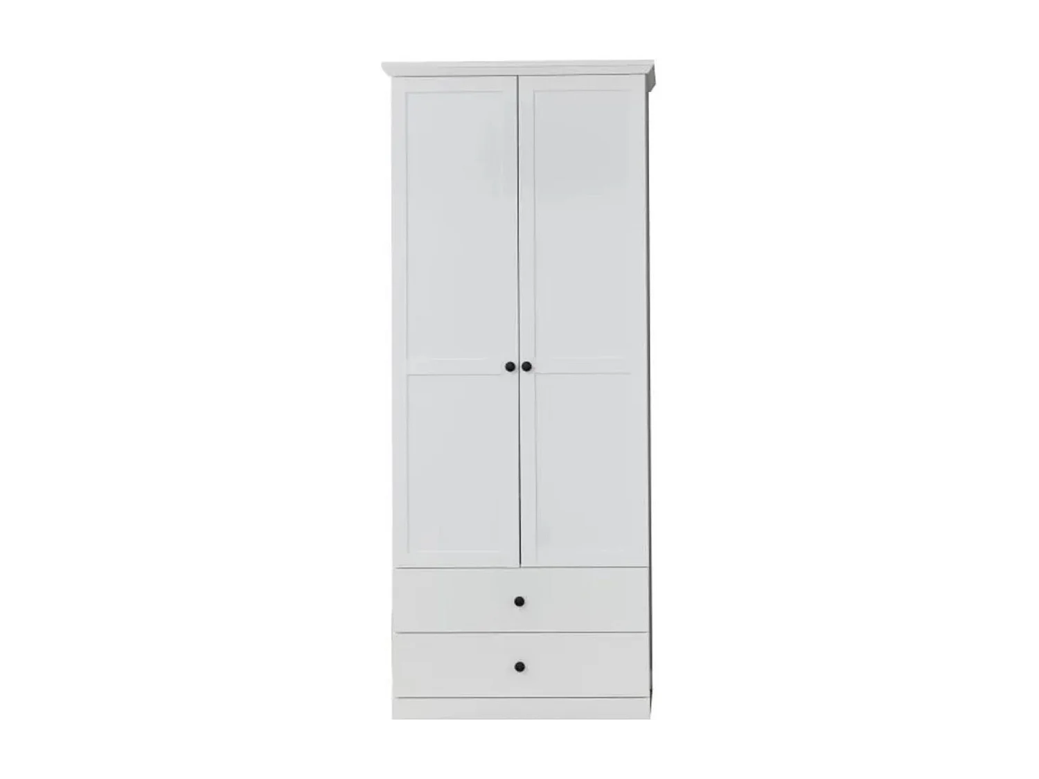 Armoire 2 portes 2 tiroirs style campagnard moderne Valex 81cm