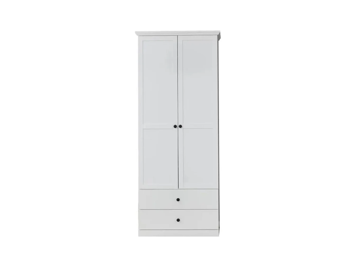 Armoire 2 portes 2 tiroirs style campagnard moderne Valex 81cm