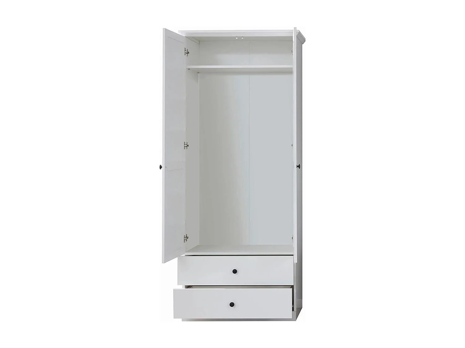 Armoire 2 portes 2 tiroirs style campagnard moderne Valex 81cm