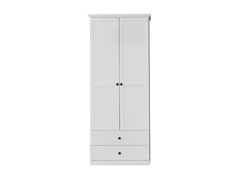 Armoire 2 portes 2 tiroirs style campagnard moderne Valex 81cm
