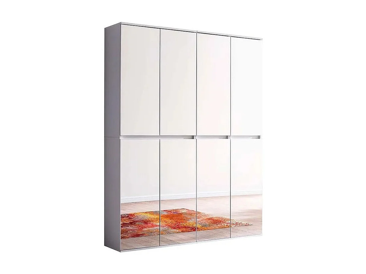 Armoire de rangement 8 portes avec miroir Cartel 148cm