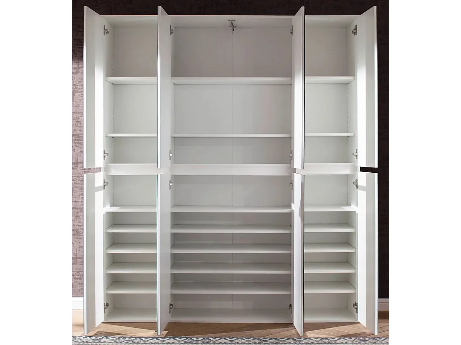 Armoire de rangement 8 portes avec miroir Cartel 148cm