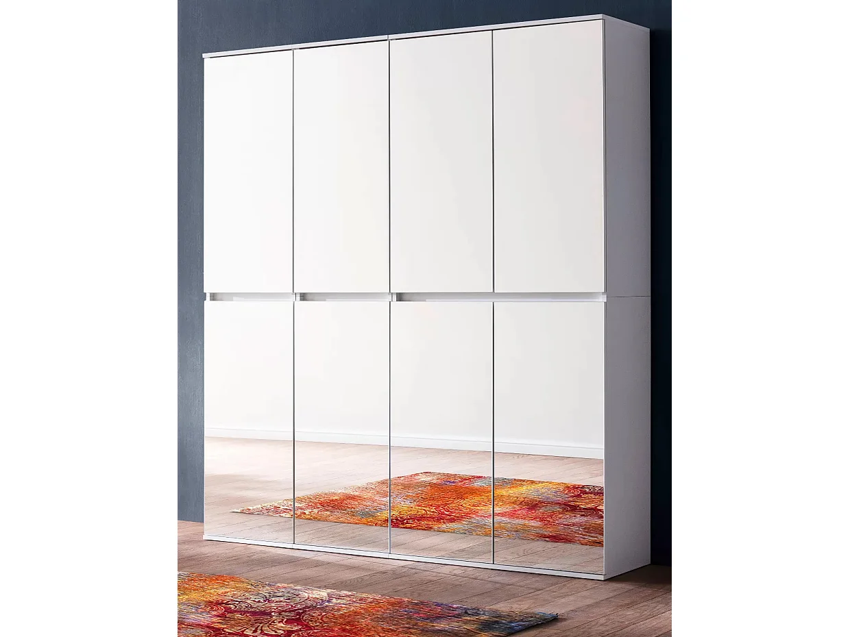 Armoire de rangement 8 portes avec miroir Cartel 148cm