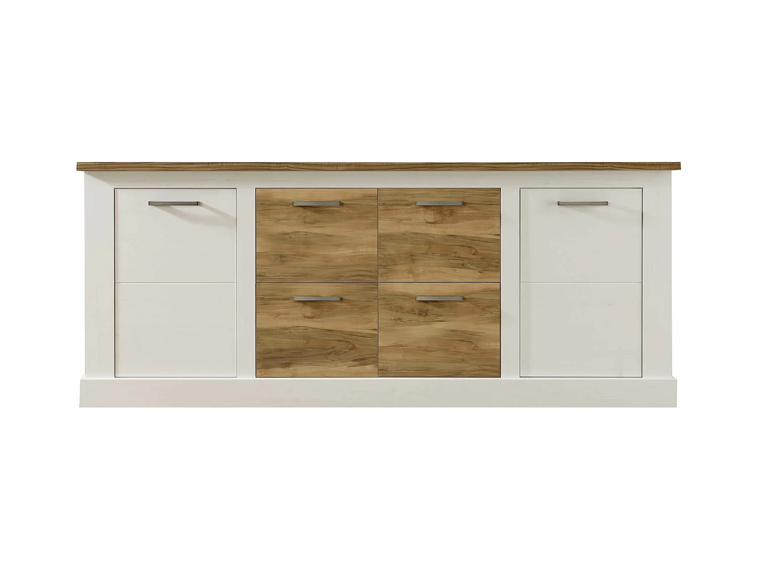 Buffet - Mélaminé-Mélaminé - Blanc-Naturel - 207 - 85 - 43 cm