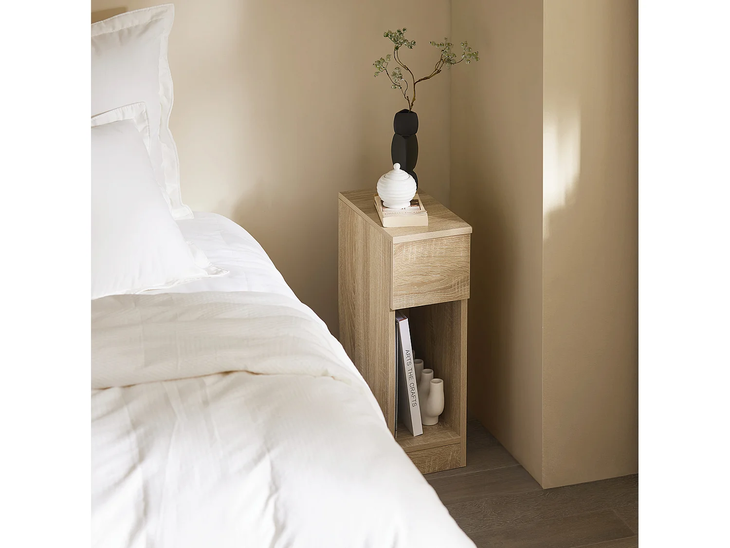 SoBuy FBT111-Nx2 Lot de 2 Table de Chevet Table de Nuit Bout de Canapé Table d'Appoint Table Basse avec Tiroir