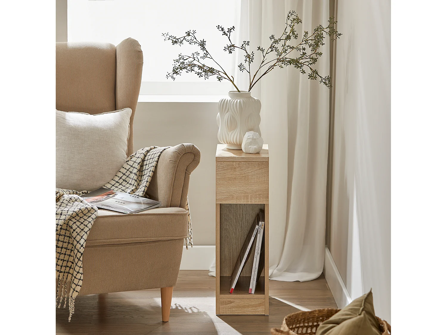 SoBuy FBT111-Nx2 Lot de 2 Table de Chevet Table de Nuit Bout de Canapé Table d'Appoint Table Basse avec Tiroir