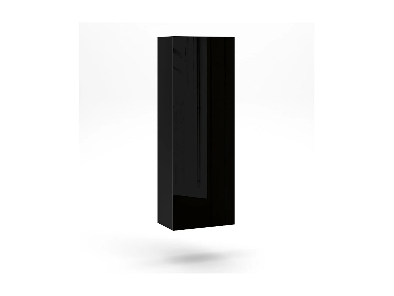 Colonna sospesa design NEVER, 1 porta, 140 cm, nero lucido