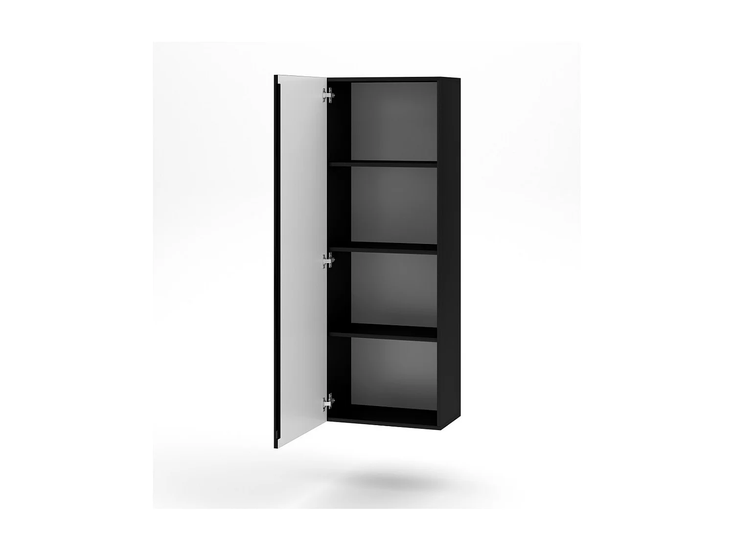 Colonna sospesa design NEVER, 1 porta, 140 cm, nero lucido