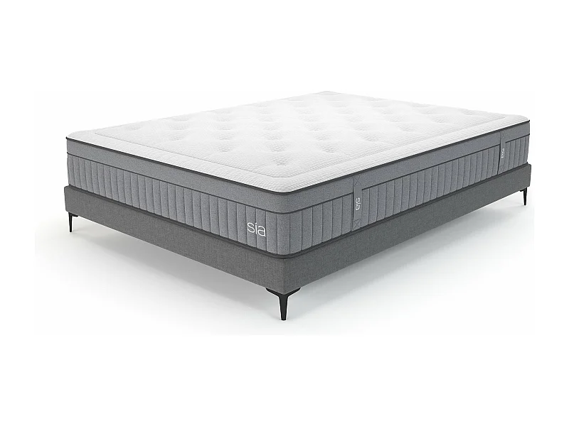 Ensemble matelas ressorts ensachés et sommier 160x200cm