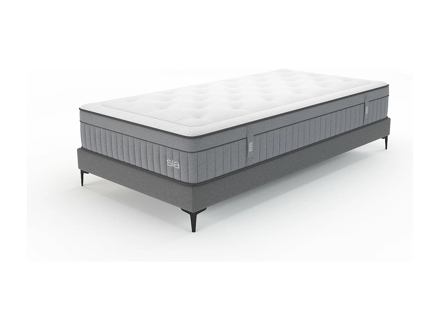 Ensemble matelas ressorts ensachés et sommier 90x200cm