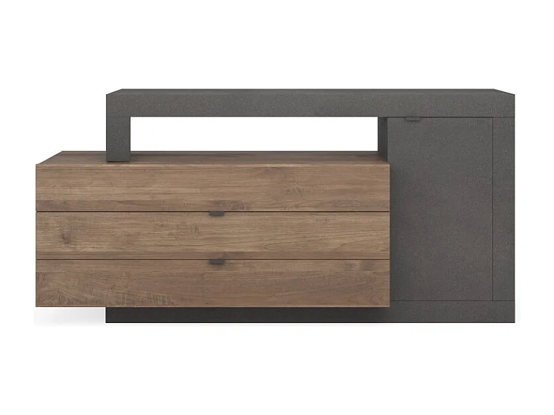 Buffet 1 Tür 2 Schubladen, Kollektion DOMI, Betonoptik/anthrazitgrau