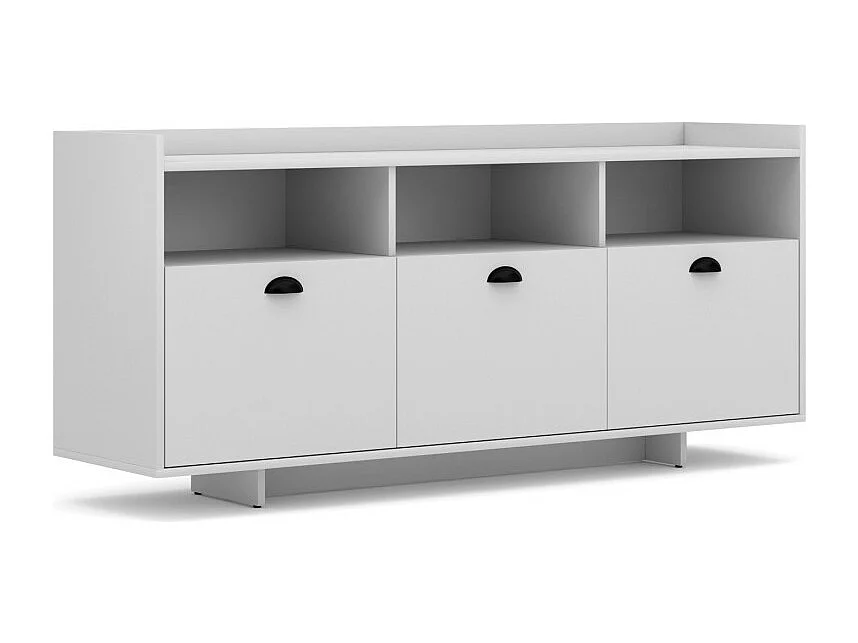 Buffet type designcollectie VICTORIA met 3 deuren, in mat witte kleur