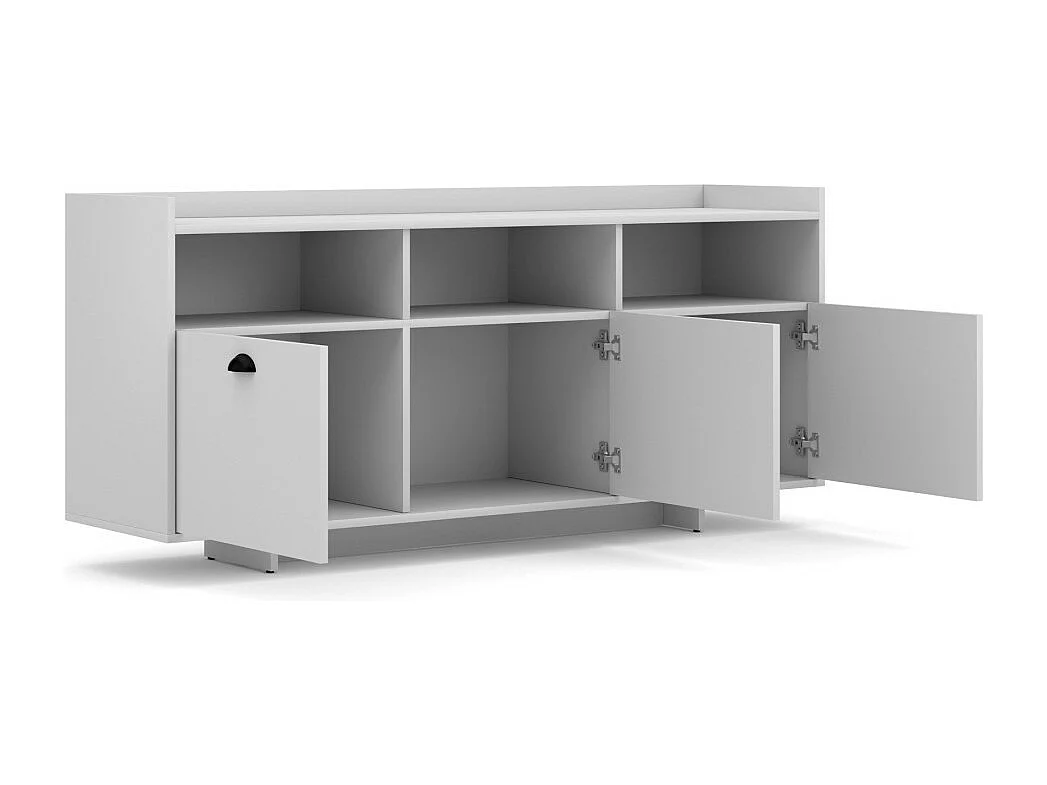 Buffet type designcollectie VICTORIA met 3 deuren, in mat witte kleur