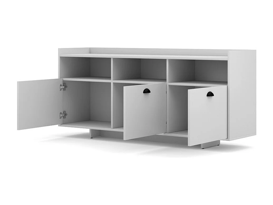 Buffet type designcollectie VICTORIA met 3 deuren, in mat witte kleur