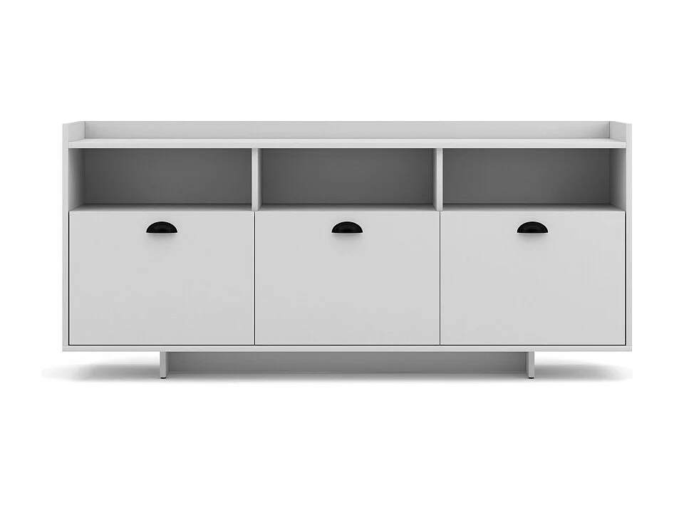 Buffet type designcollectie VICTORIA met 3 deuren, in mat witte kleur